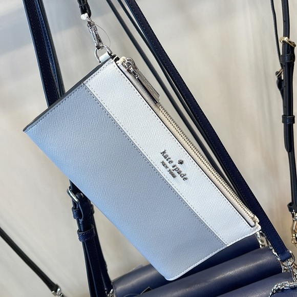 Kate Spade Madison Double Zip Wristlet Wallet Phone Holder 
Platinum Grey
NWT - Picture 4 of 16